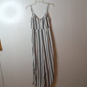 Guess Women's Black and White Stripe  Wide leg with slits XS jumpsuit. DRESSY